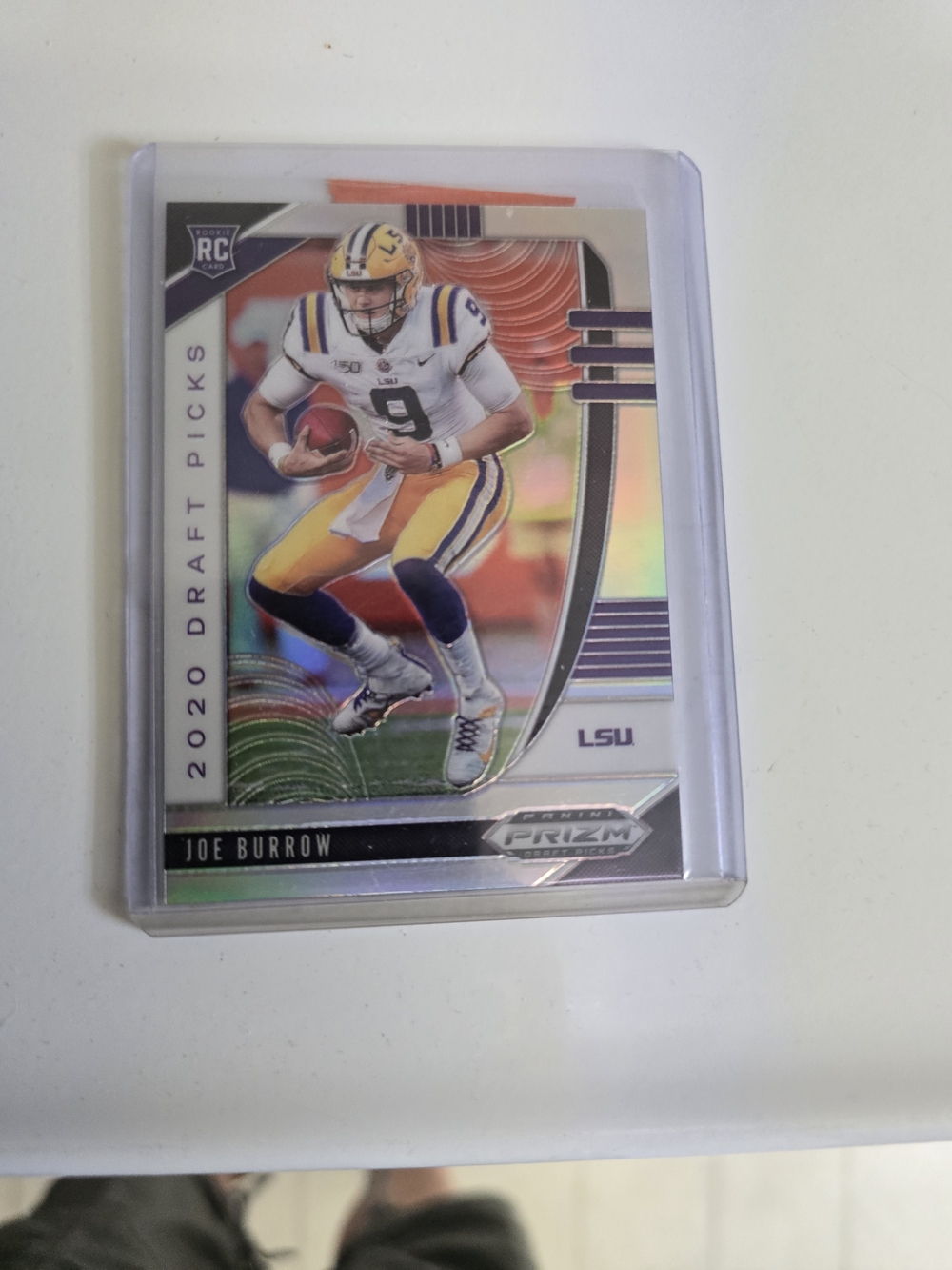 Joe Burrow 2020 Prizm Draft Picks Football Trading Card - LSU (White/Yellow)
